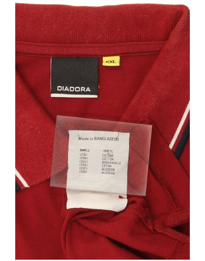 Diadora Herren Poloshirt 2XL Rote Baumwolle