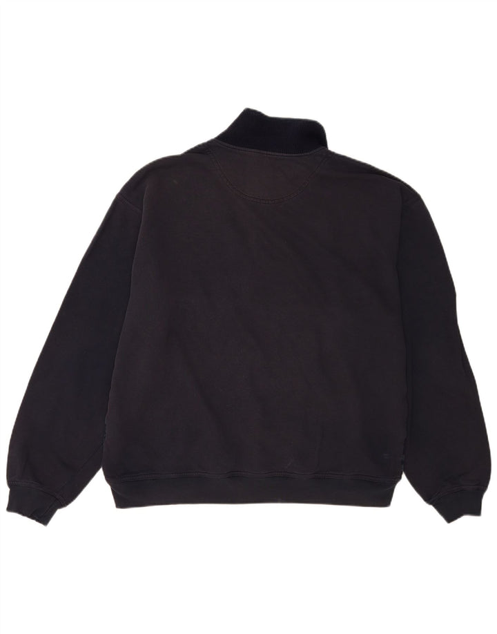 Marks & Spencer Herren-Sweatshirt mit Rollkragen, groß, marineblau kariert