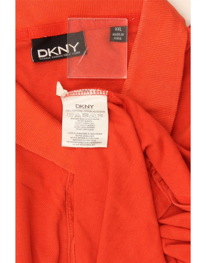DKNY Herren-Poloshirt mit Grafik, 2XL, Orange, Baumwolle