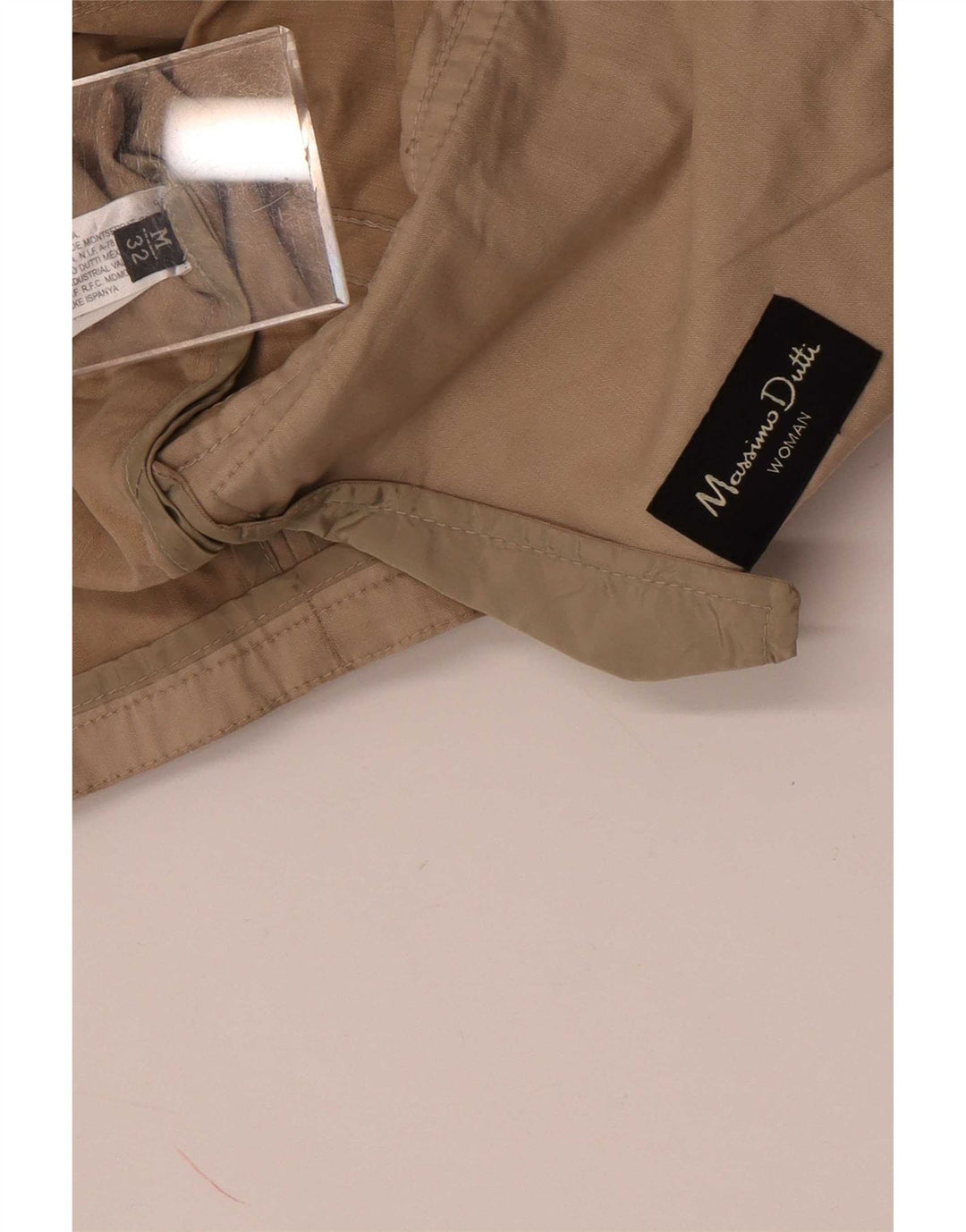 Massimo Dutti Damen Kurzer zweireihiger Trenchcoat UK 14 Mittelbeige