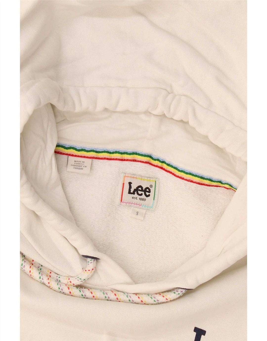 Lee Herren-Pullover mit grafischem Kapuzenpullover, Größe S, Weiß
