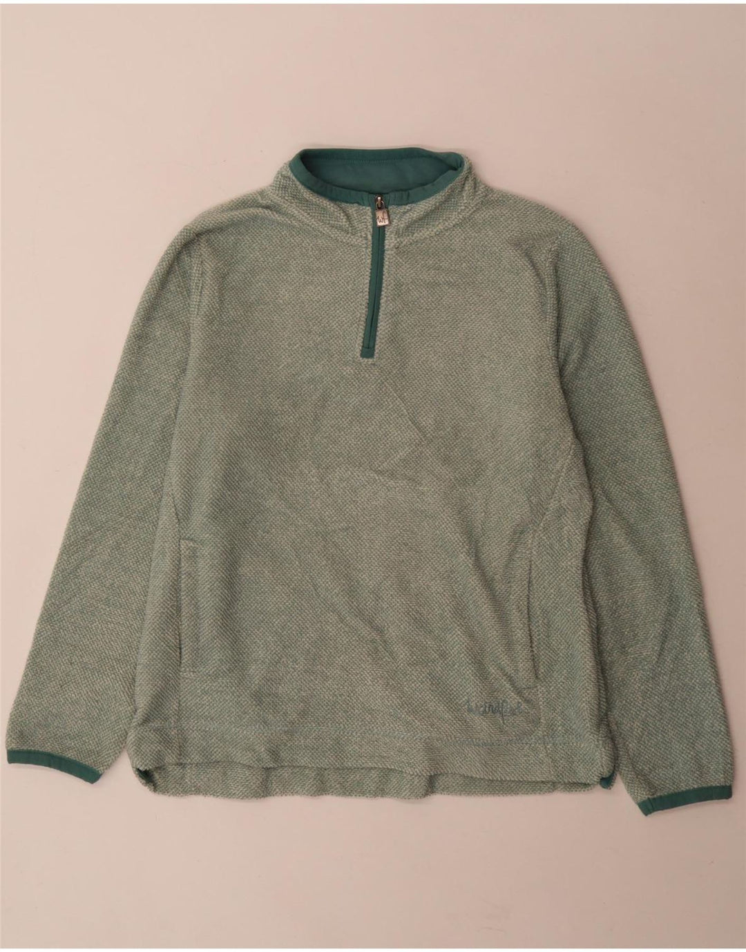 Weird Fish Damen-Sweatshirt mit Reißverschluss am Hals, Gr. 14, Größe L, Grün, Polyester