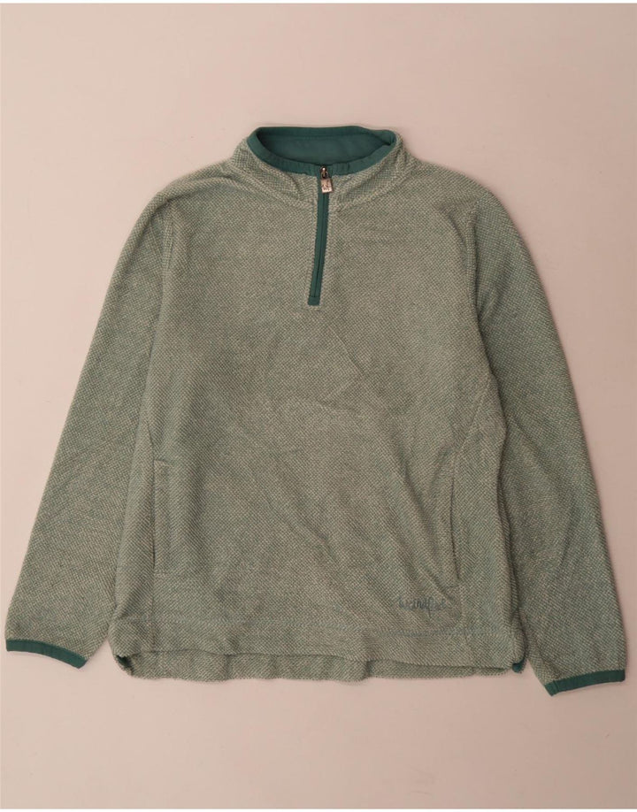 Weird Fish Damen-Sweatshirt mit Reißverschluss am Hals, Gr. 14, Größe L, Grün, Polyester