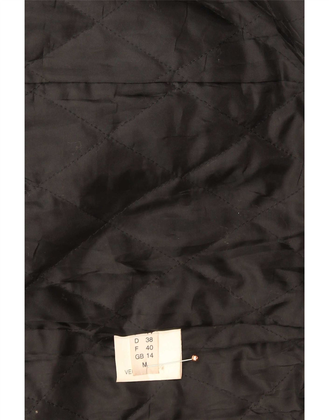 Vintage Damen Ledermantel UK 14 Medium Schwarz