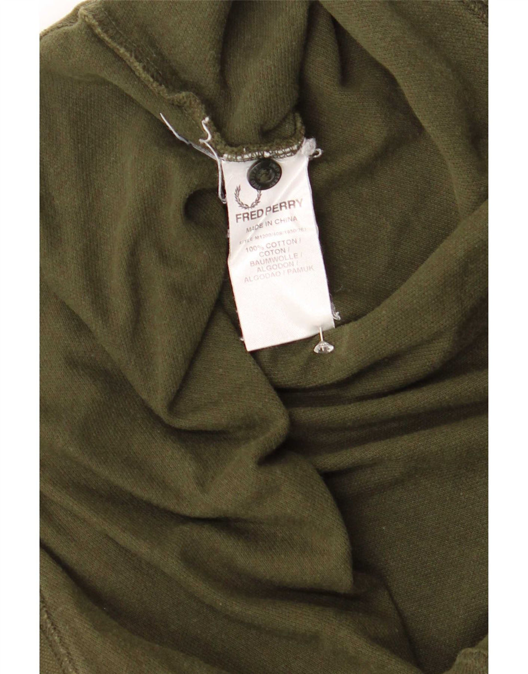 Fred Perry Herren-Poloshirt, groß, Khaki, gestreift, Baumwolle