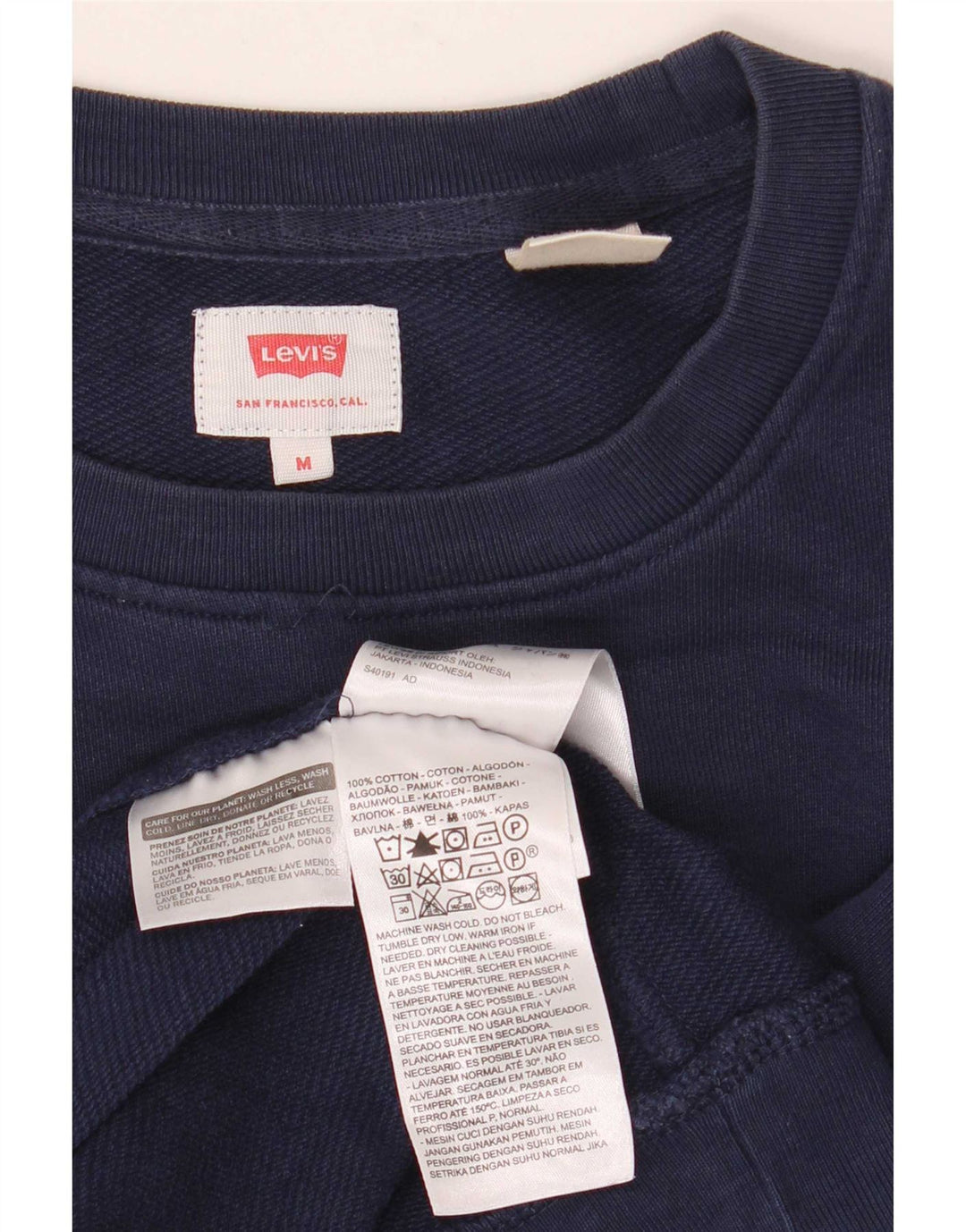 Levi's Herren-Sweatshirt-Pullover aus Baumwolle in mittlerem Marineblau