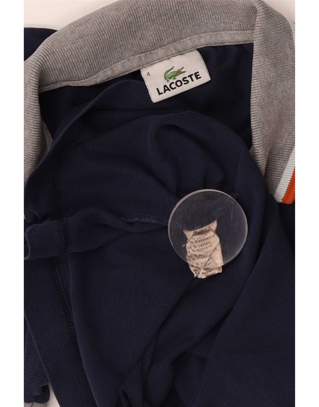 Lacoste Herren-Poloshirt, Größe 4, mittelgroß, marineblau, Baumwolle