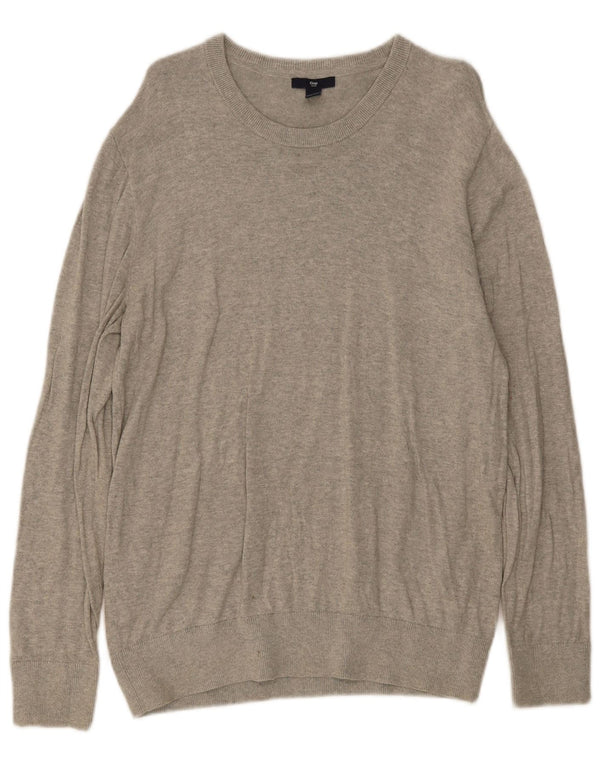 Gap Herren-Pullover mit U-Boot-Ausschnitt, mittelgrau gesprenkelte Baumwolle