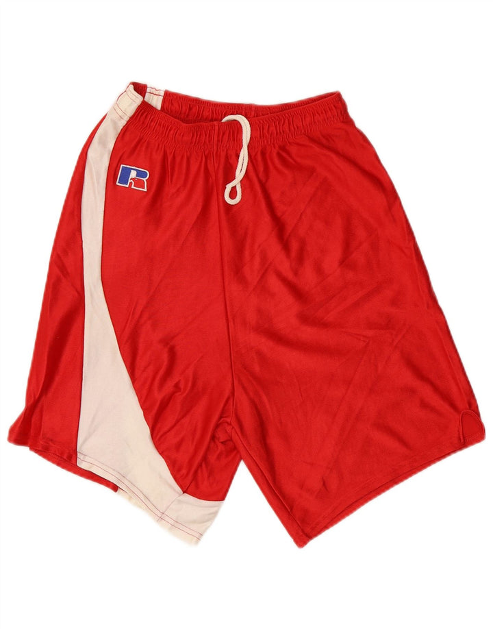 RUSSELL ATHLETIC Mens Sport Shorts Medium  Red Colourblock Nylon