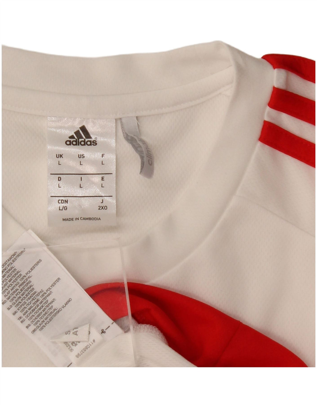 Adidas Herren Climalite T-Shirt Top Large Weiß Polyester