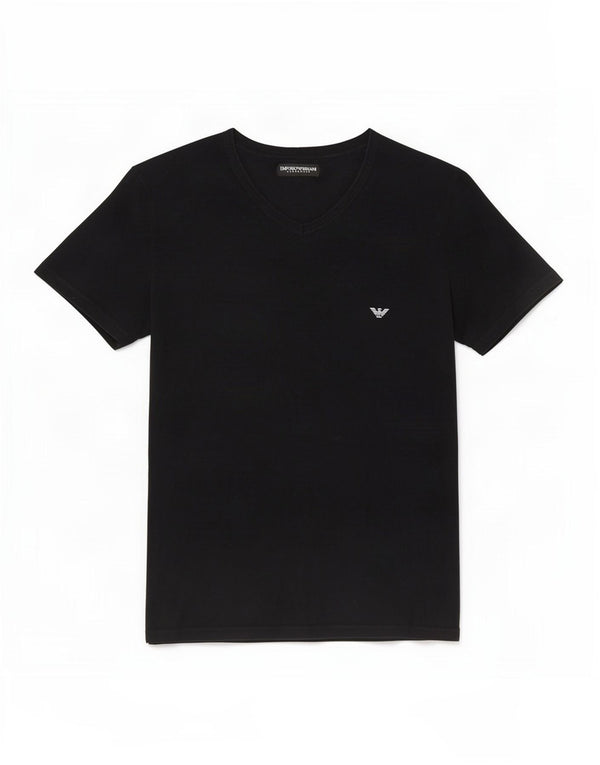 Emporio Armani Damen Grafik T-Shirt Top UK 14 Medium Schwarz