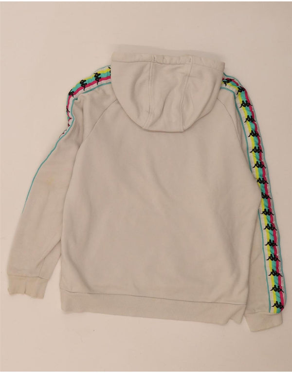 Kappa Womens Graphic Hoodie Pullover UK 14 Mittelgraue Colourblock-Baumwolle