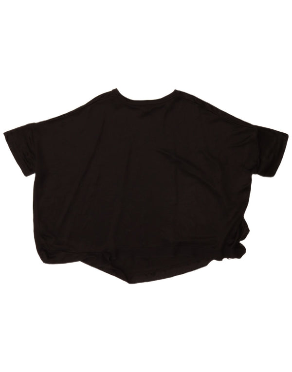 Cos Damen Übergroßes T-Shirt-Oberteil UK 14 Mittelschwarze Viskose
