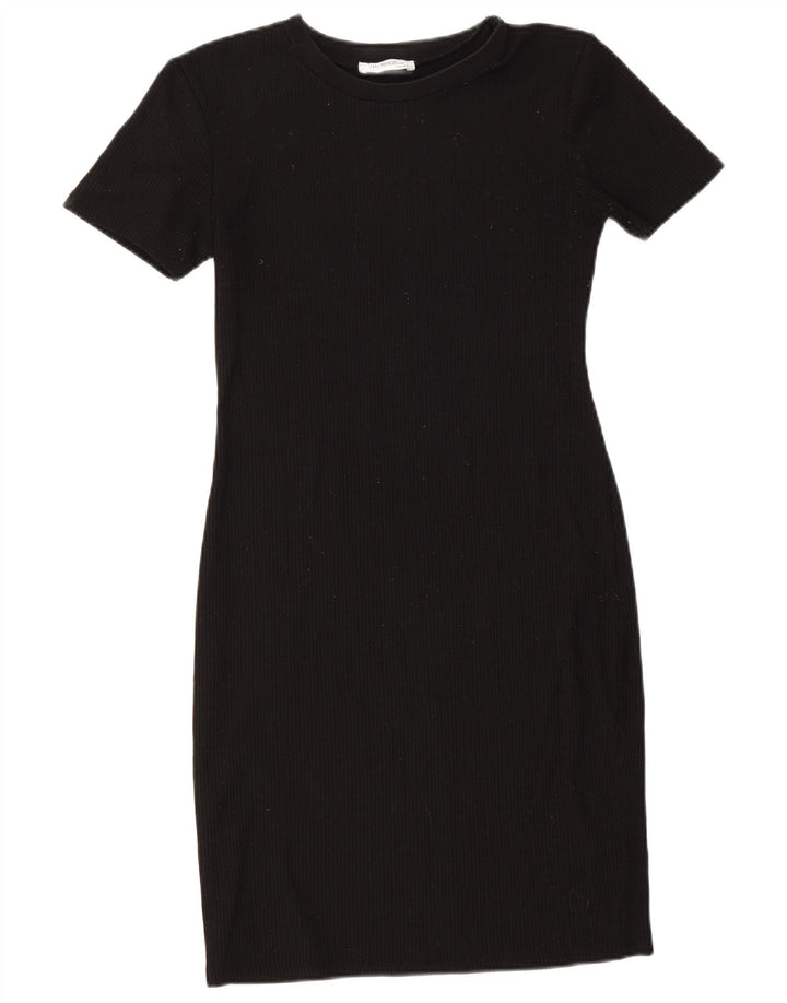 Zara Damen Trafaluc Etuikleid UK 12 Medium Schwarz Polyester