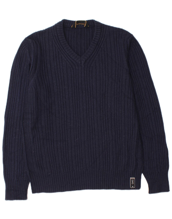 Gas Jungen-Pullover mit V-Ausschnitt, 15–16 Jahre, XL, marineblaue Wolle