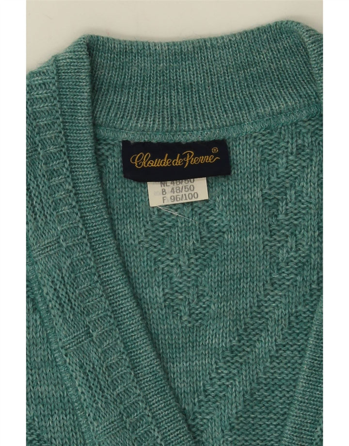 Claude De Pierre Herren ärmelloser Cardigan Pullover IT 48/50 Mittelblau