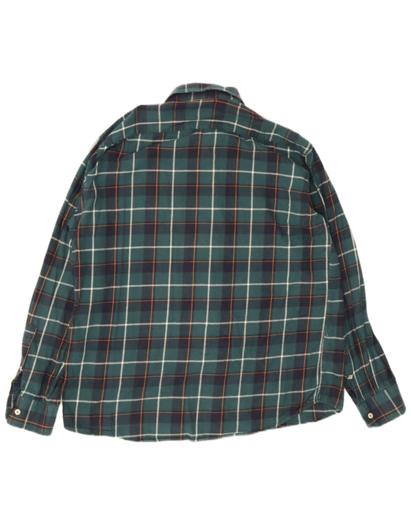 Carrera Herren-Flanellhemd mit normaler Passform, XL, grün kariert, Baumwolle