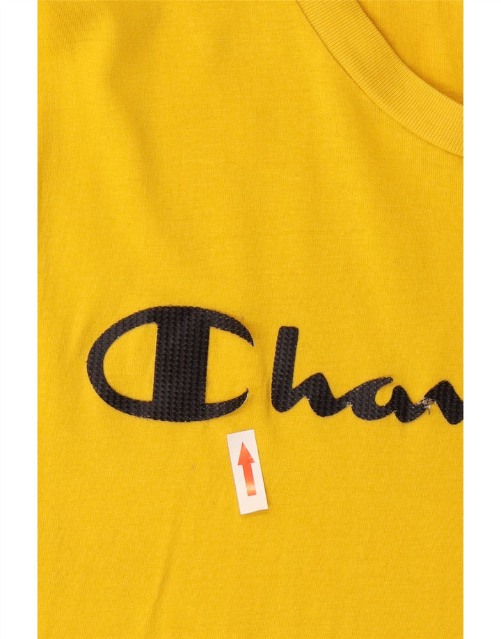 Champion Herren Grafik-T-Shirt-Oberteil Mittelgelb