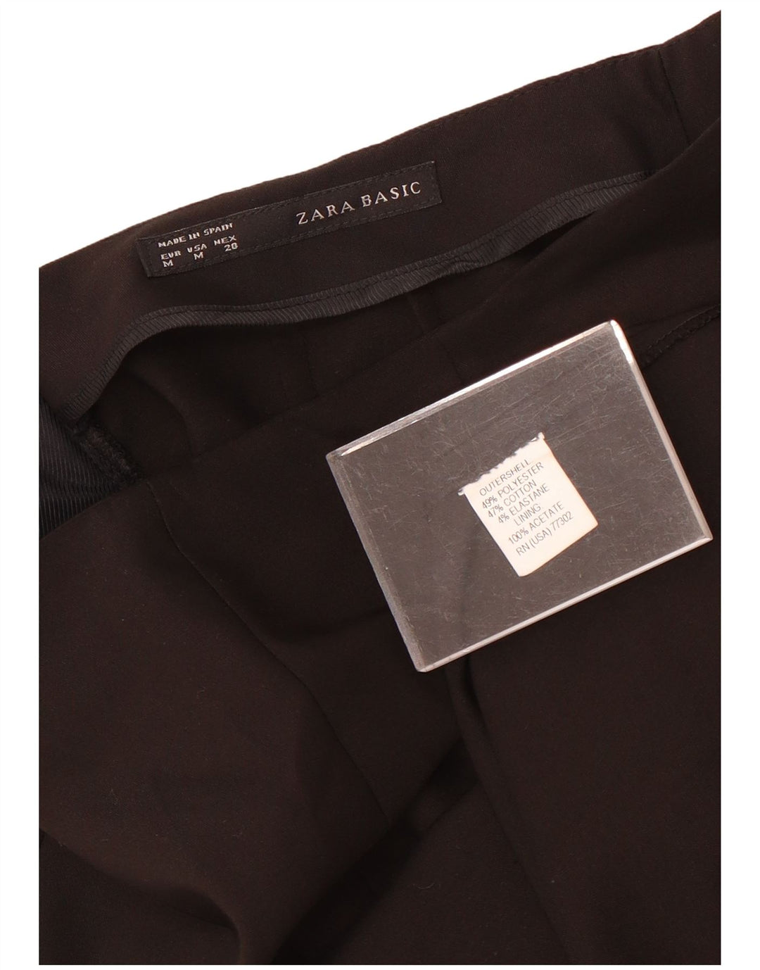 Zara Damen Bleistiftrock Medium W28 Schwarz Polyester