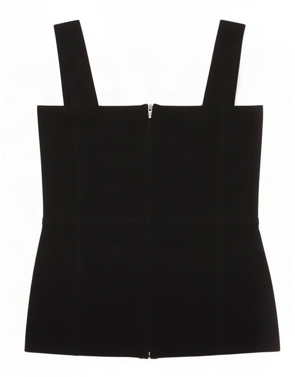 Zara Damen Crop Top UK 8 Small Schwarzes Nylon
