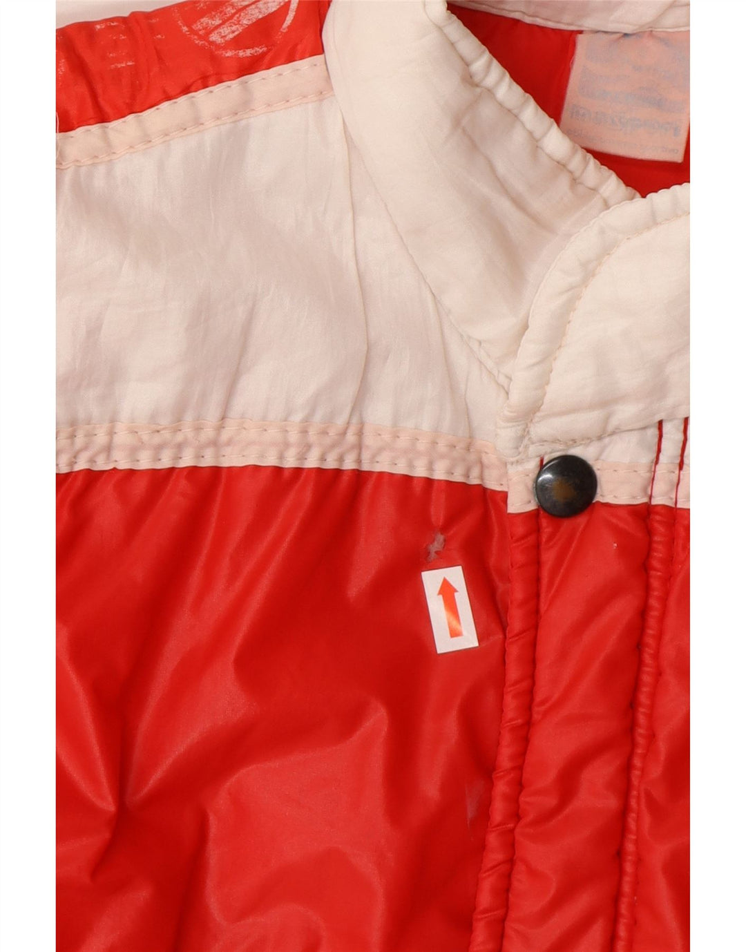 Vintage Herren Wattierte Weste UK 36 Kleines rotes Colourblock-Polyamid