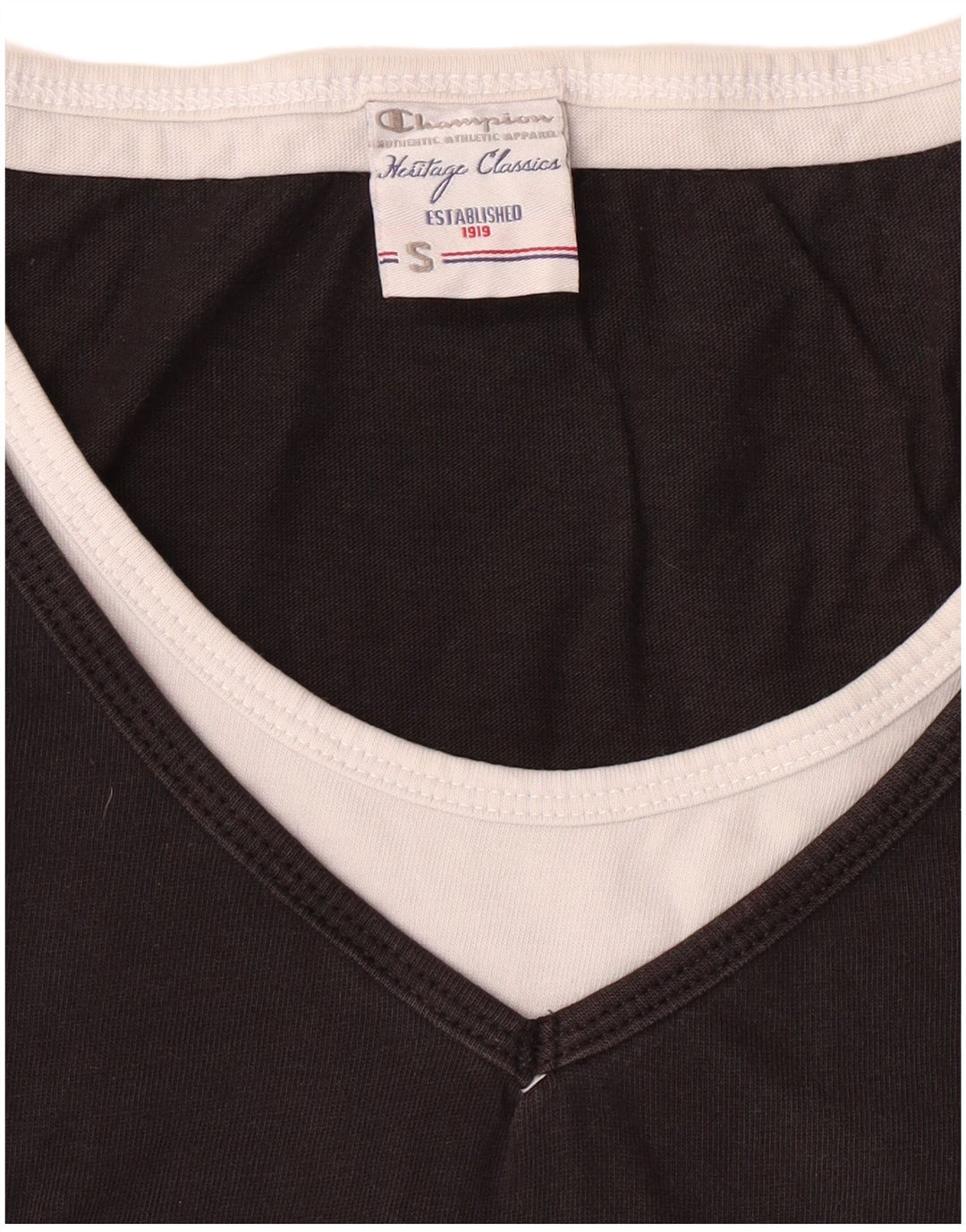 CHAMPION Damen Heritage Classics Graphic T-Shirt Top UK 10 Small Schwarz