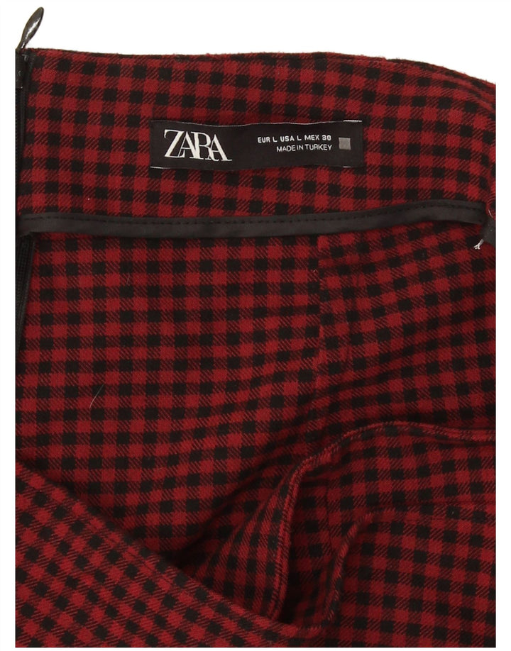 Lässige Damen-Shorts von Zara, Größe L, W30, L3, rotes Gingham