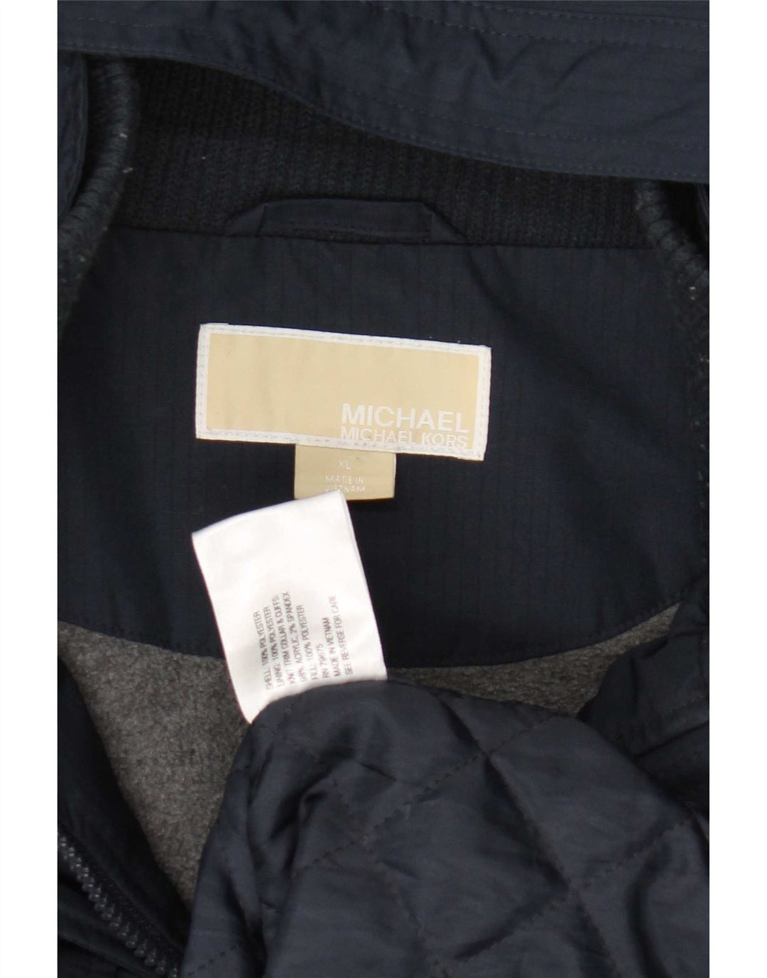 Michael Kors Damen-Parkajacke mit Kapuze, UK 18, XL, Marineblau, Polyester
