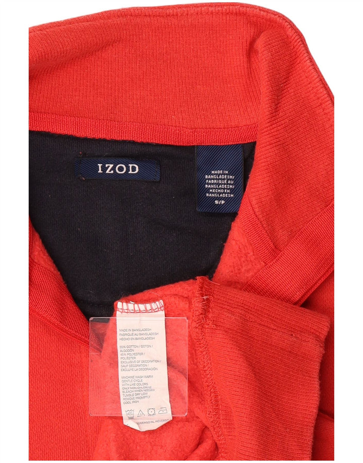 Izod Herren-Sweatshirt mit 1/4-Reißverschluss, Größe S, Rot, Baumwolle