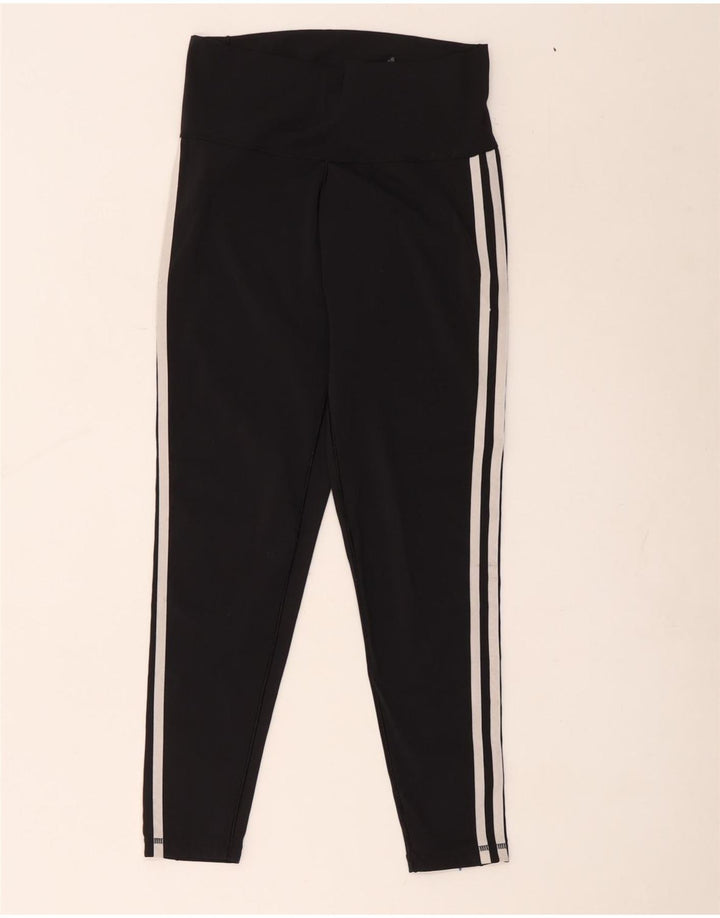 Adidas Damen Crop Leggings UK 12/14 Medium Schwarz