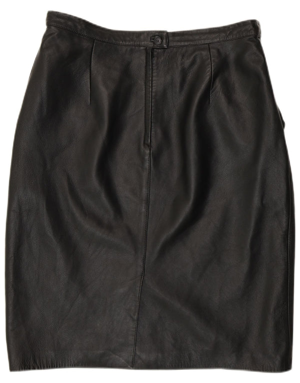 Yorn Damen-Bleistiftrock aus Leder mit hoher Taille, EU 46, XL, W34, schwarzes Leder