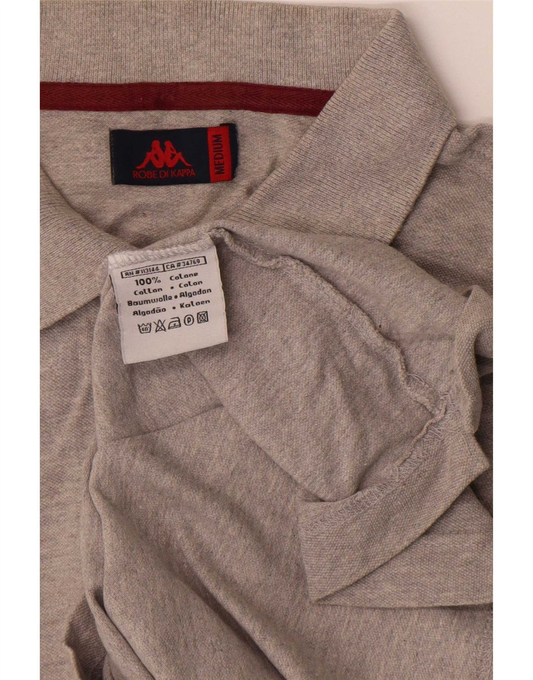 Kappa Herren-Poloshirt aus mittelgrau gefleckter Baumwolle