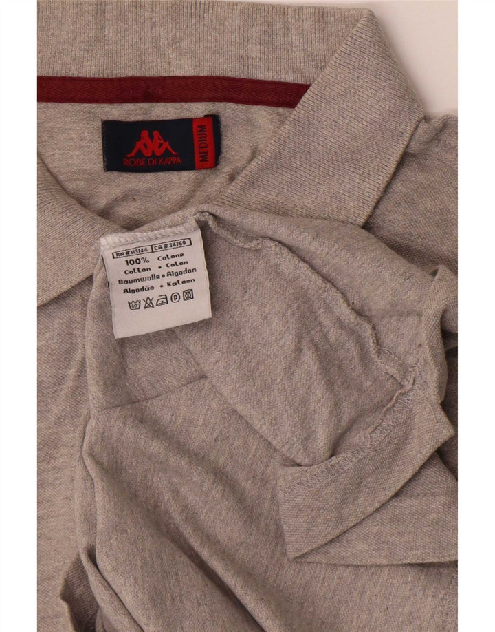 Kappa Herren-Poloshirt aus mittelgrau gefleckter Baumwolle