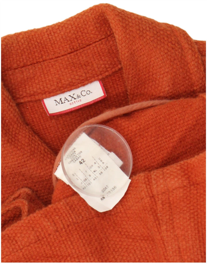 Max & Co. Damen Pea Coat UK 10 Small Orange Baumwolle