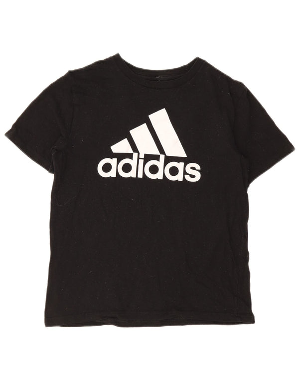 Adidas Jungen T-Shirt mit Grafik, 10–11 Jahre, mittelgroß, schwarze Baumwolle
