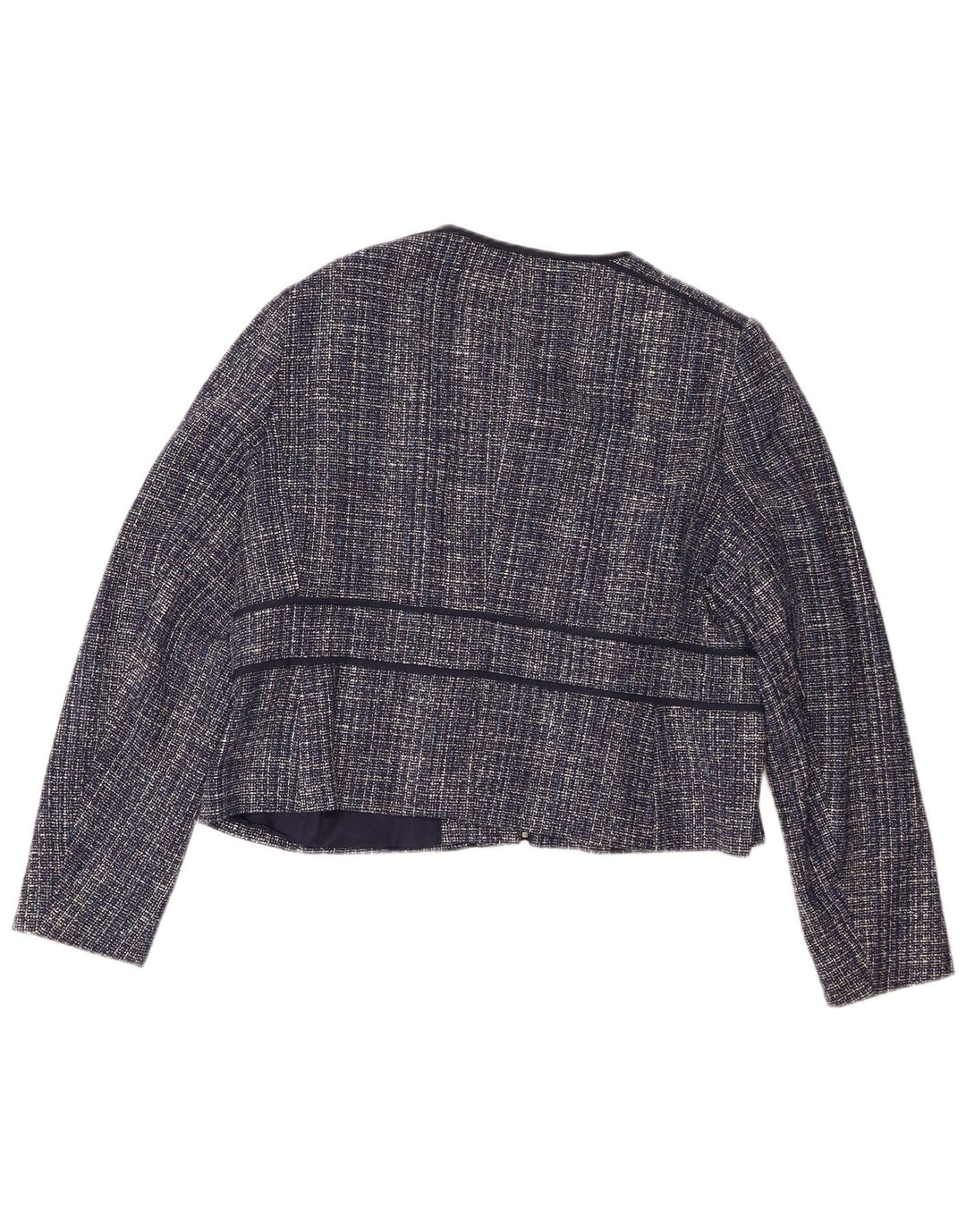 Hobbs Damen Crop Blazer Jacke UK 18 XL Marineblau meliert