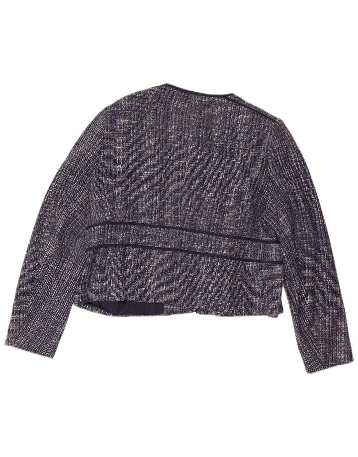 Hobbs Damen Crop Blazer Jacke UK 18 XL Marineblau meliert
