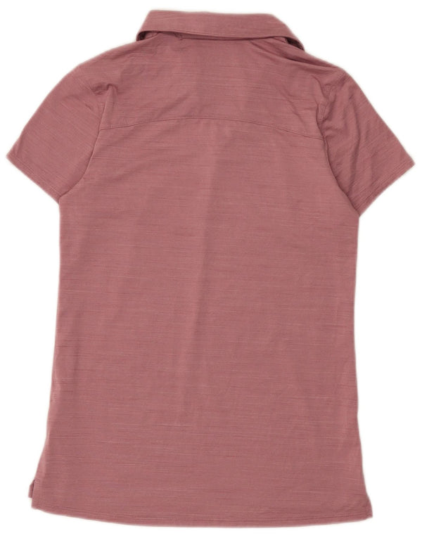 Puma Damen Poloshirt UK 6 XS Rosa geflecktes Polyester
