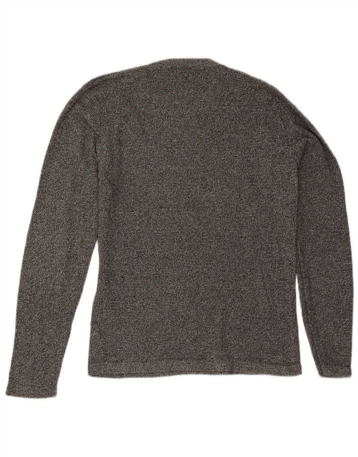 Jack & Jones Herren-Pullover mit Rundhalsausschnitt, mittelgrau gesprenkelte Baumwolle