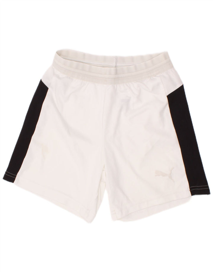 Puma Sportshorts für Jungen, 7–8 Jahre, weißes Colourblock-Polyester
