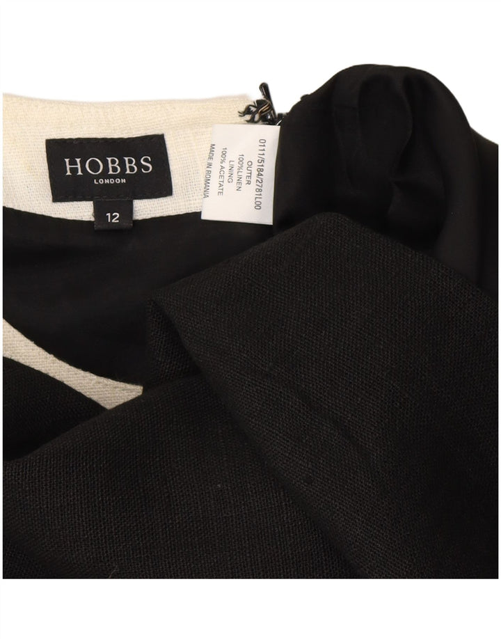 HOBBS Damen Etuikleid UK 12 Mittelschwarzes Leinen