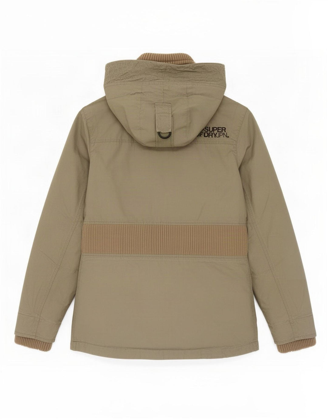 Superdry Damen-Parka mit Kapuze, UK 12, mittlere Khaki-Baumwolle
