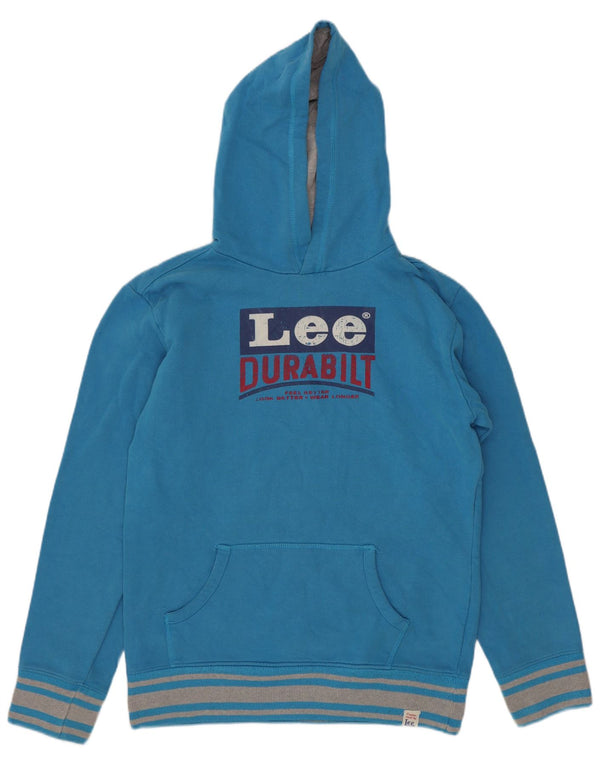 Lee Graphic Hoodie-Pullover für Jungen, 11–12 Jahre, blaue Farbblock-Baumwolle