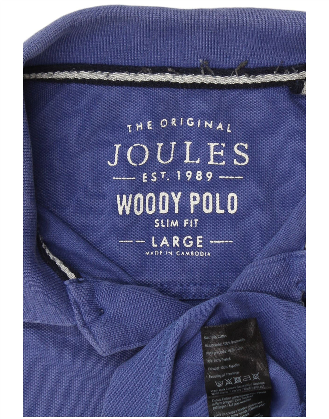 JOULES Slim-Fit-Poloshirt für Herren, groß, aus blauer Baumwolle