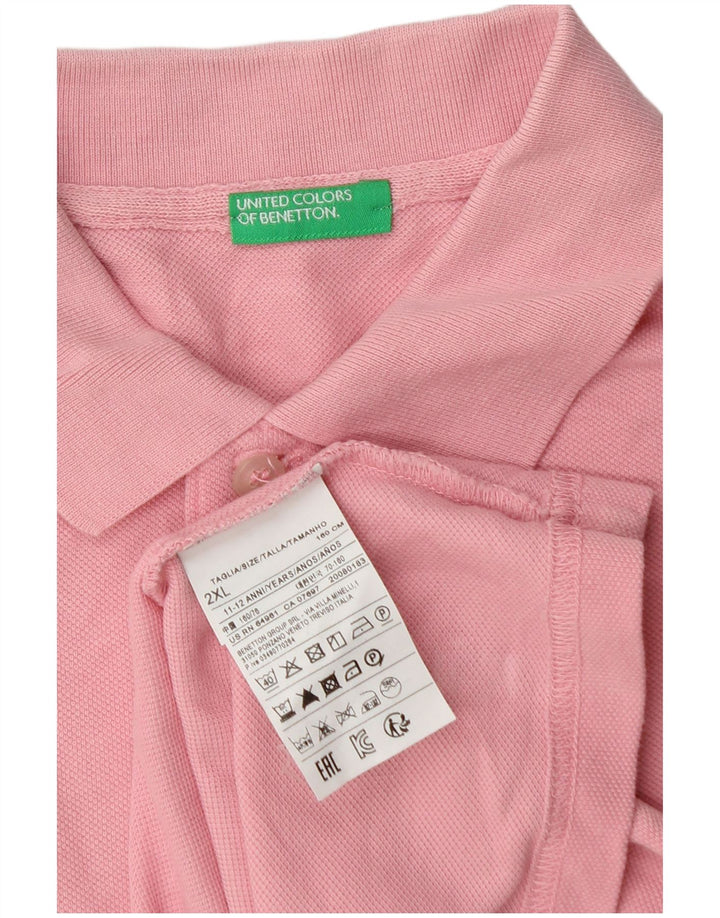 Benetton Jungen-Poloshirt, 11–12 Jahre, 2XL, rosa Baumwolle