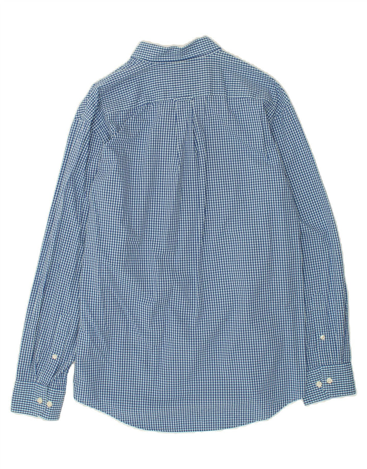 IZOD Mens Shirt Medium Blue Gingham Cotton Vintage Izod and Second-Hand Izod from Messina Hembry 