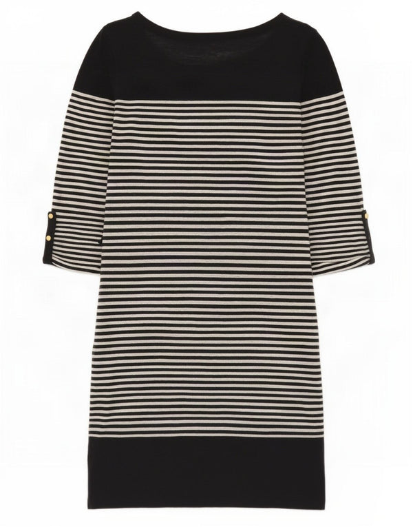 Massimo Dutti Damen-Etuikleid mit 3/4-Ärmeln, Größe S, Marineblau, gestreift