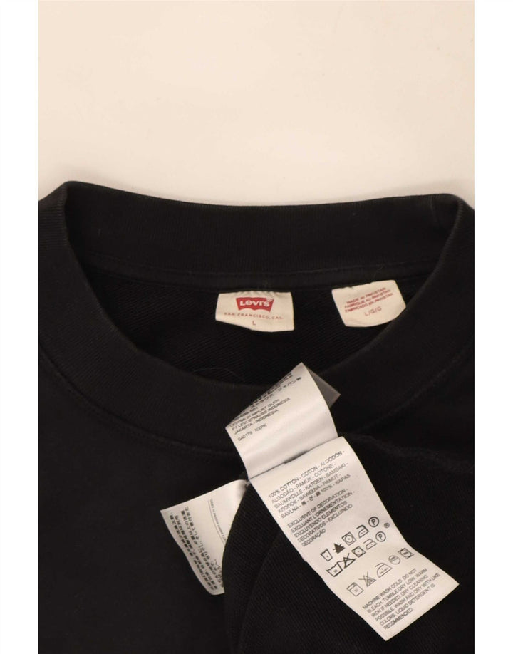 Levi's Herren-Sweatshirt-Pullover, groß, schwarze Baumwolle