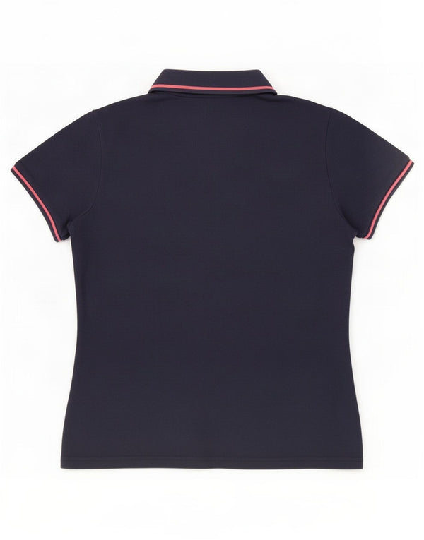 Kappa Damen Poloshirt UK 14 Large Marineblau Baumwolle