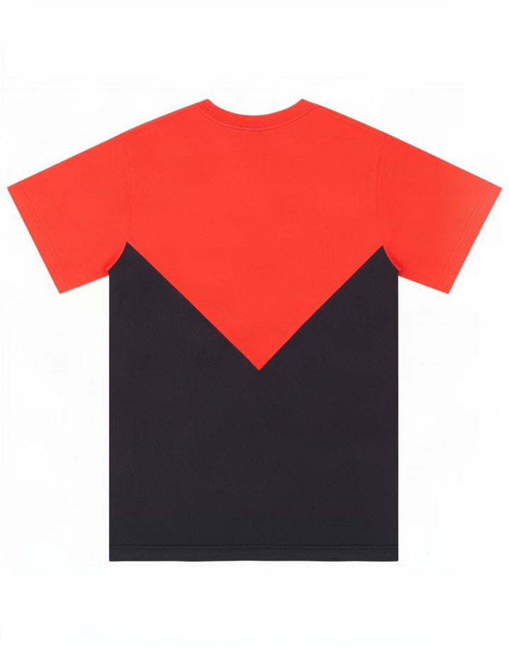 Adidas Herren T-Shirt Top Mittelrot Colourblock Baumwolle
